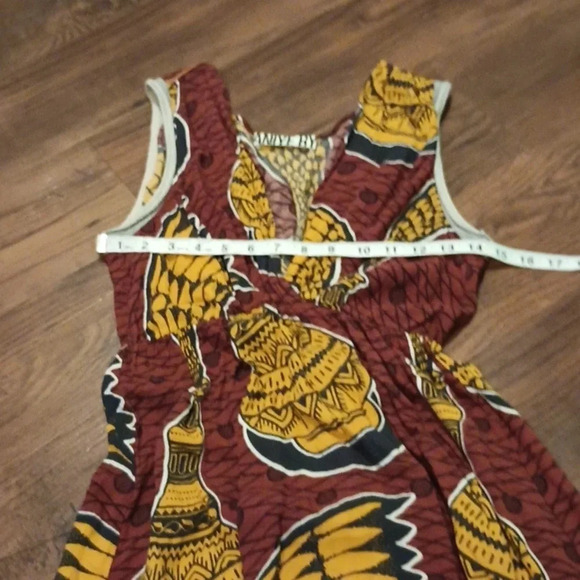 Aniye By Brick Red Yellow Antique Vase Print A Line Midi Tank Dress A43 - Picture 5 of 7